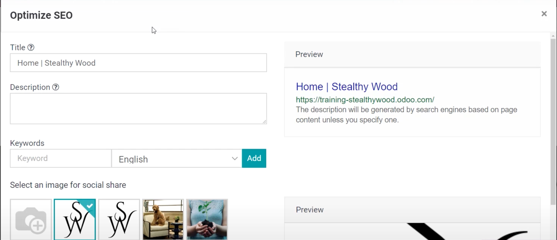 Odoo • Text and Image