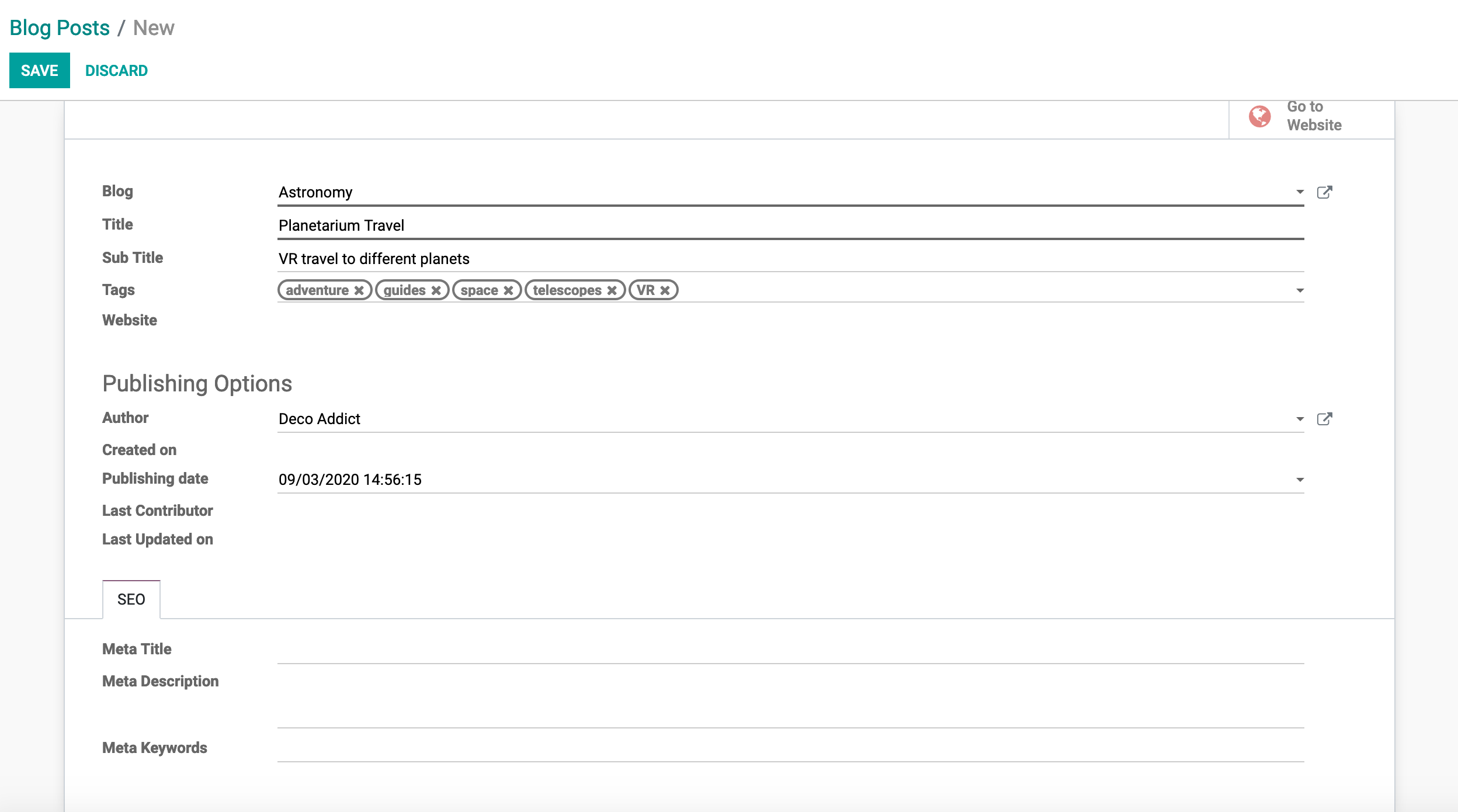 Odoo • Text and Image