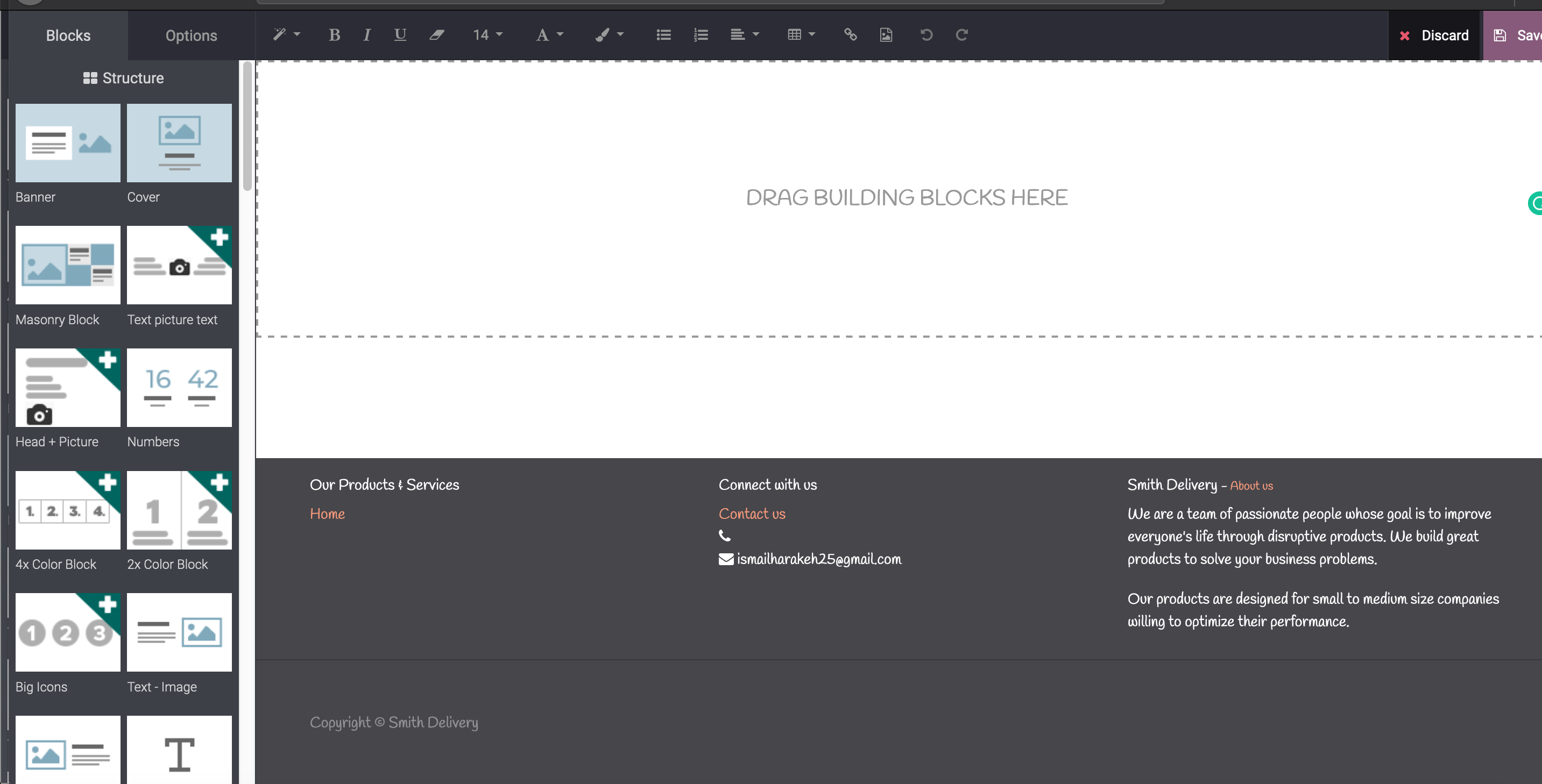 Odoo • Text and Image