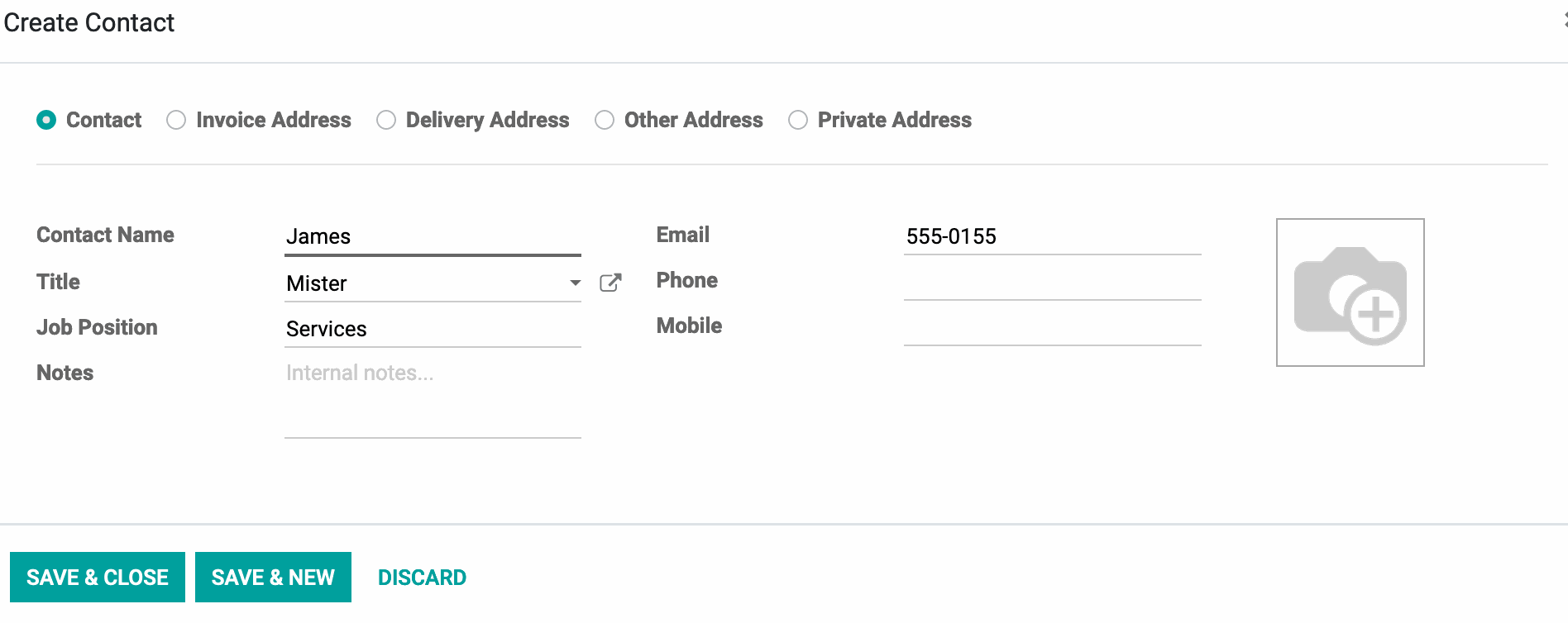 Odoo • Text and Image